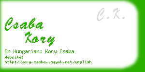 csaba kory business card